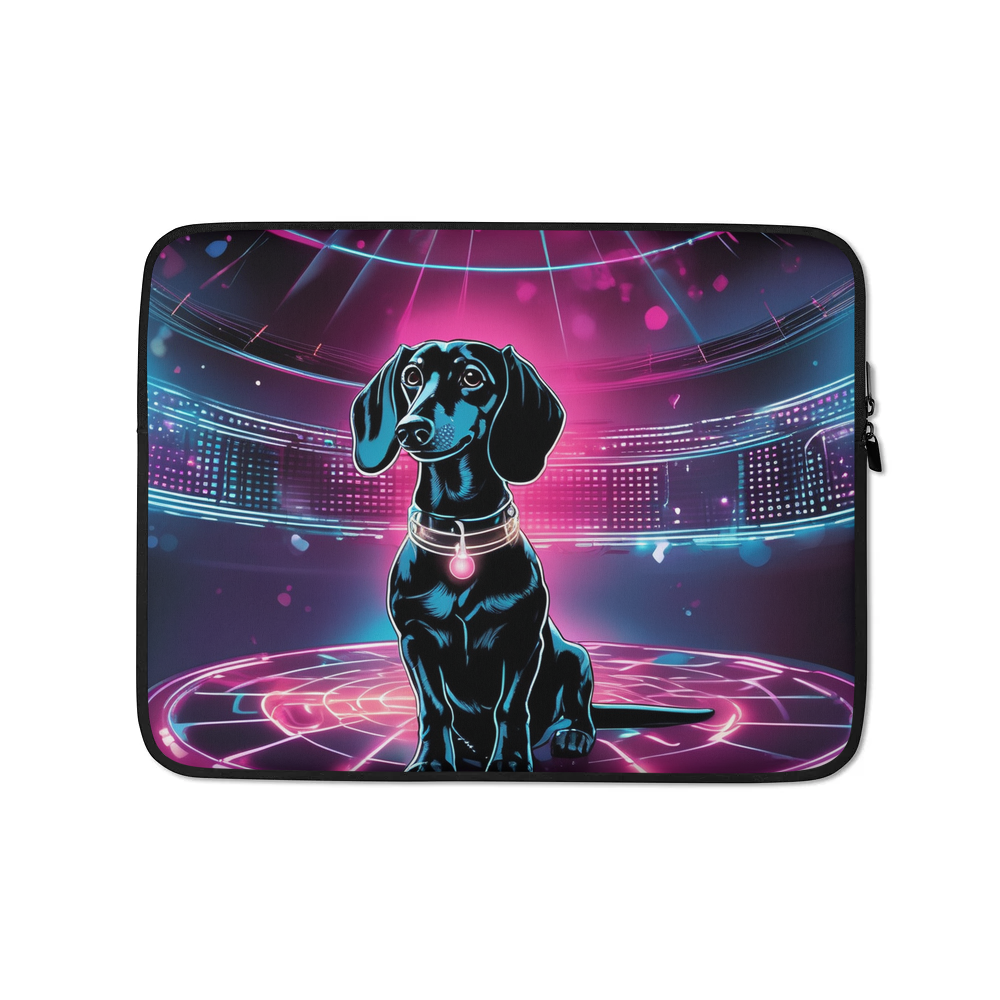 PugMug Custom Black Dachshund Laptop Sleeve