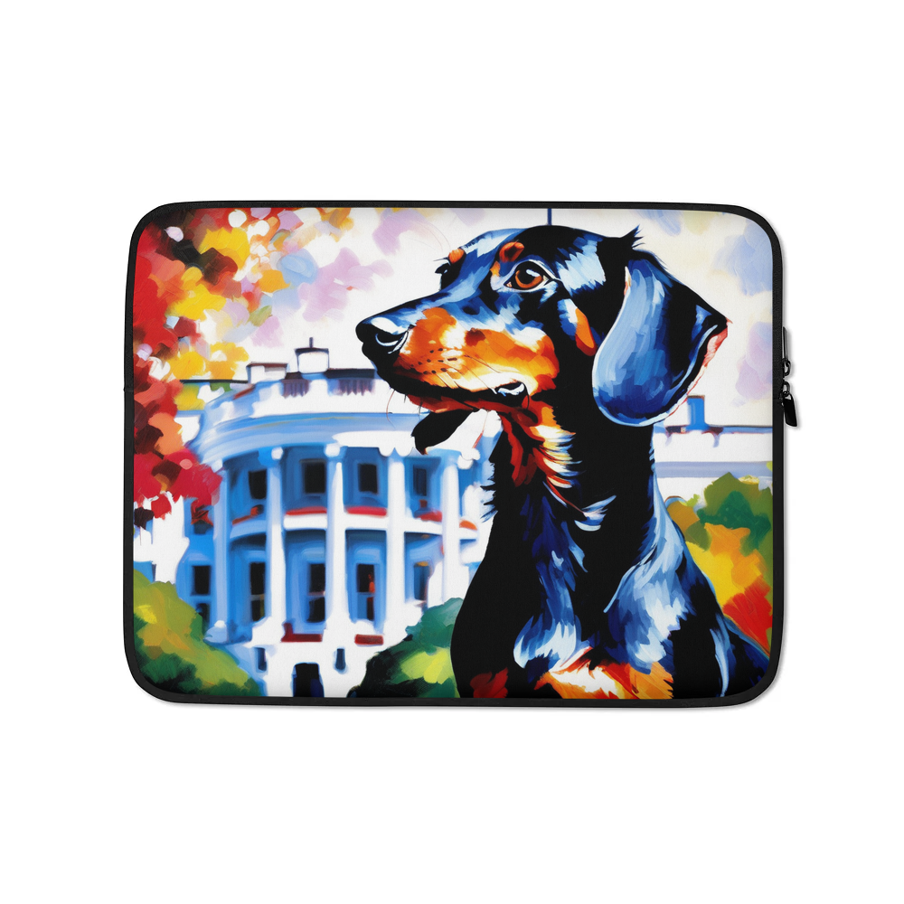 PugMug Custom Black Dachshund Laptop Sleeve