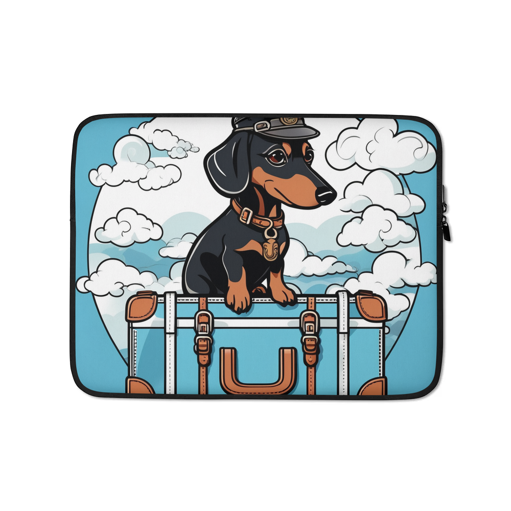 PugMug Custom Black Dachshund Laptop Sleeve