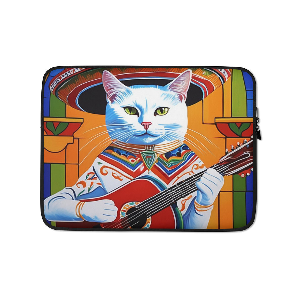 PugMug Custom White Companion Cat Laptop Sleeve