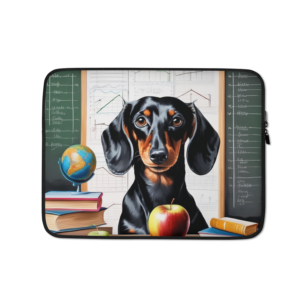 PugMug Custom Black Dachshund Laptop Sleeve
