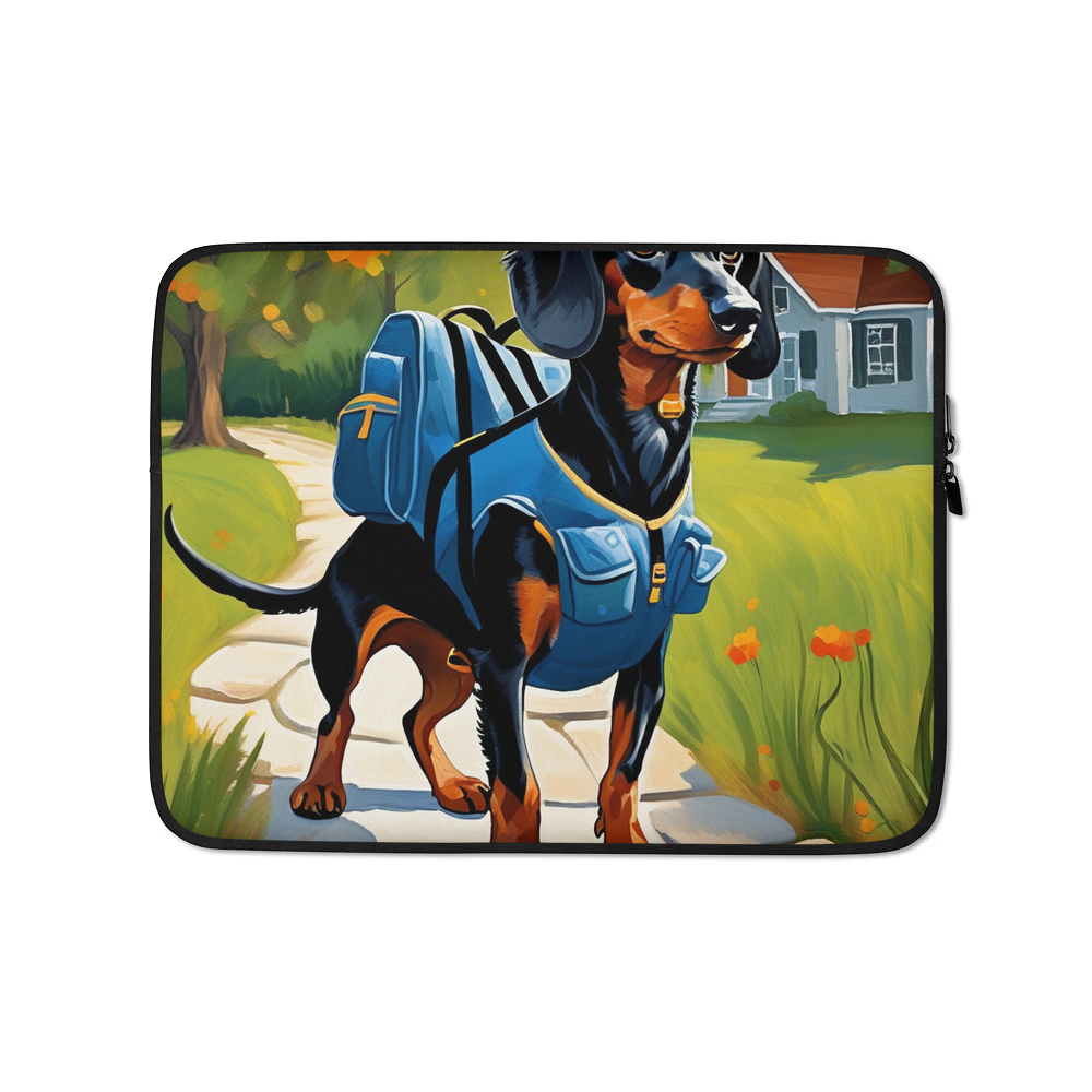 PugMug Custom Black Dachshund Laptop Sleeve