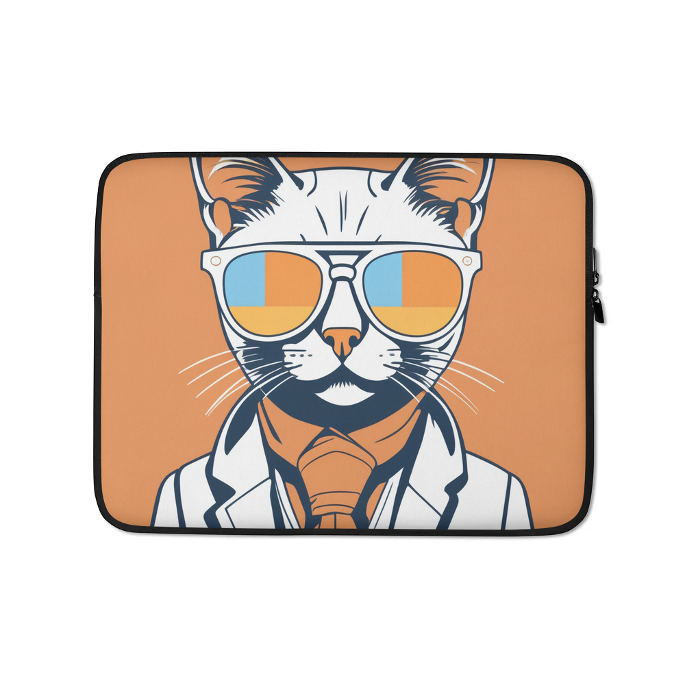 PugMug Custom White Companion Cat Laptop Sleeve