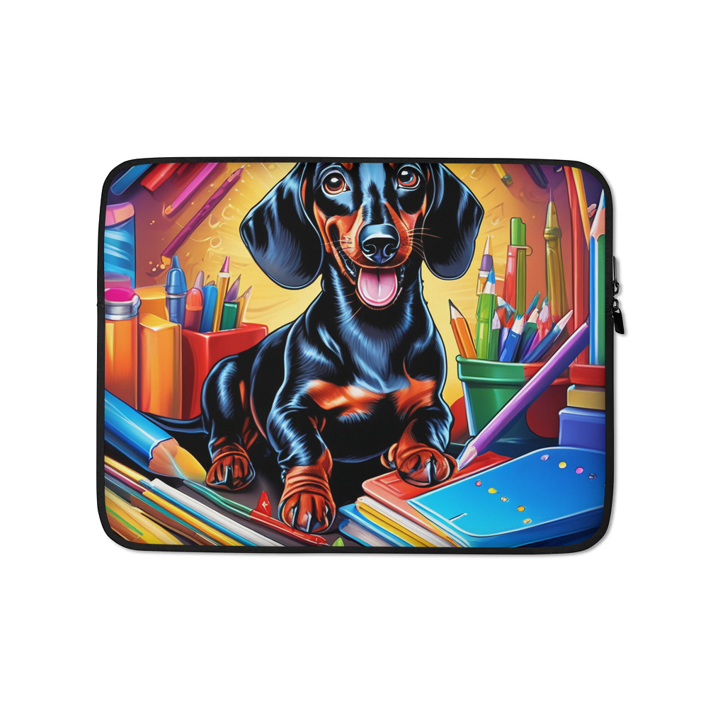 PugMug Custom Black Dachshund Laptop Sleeve