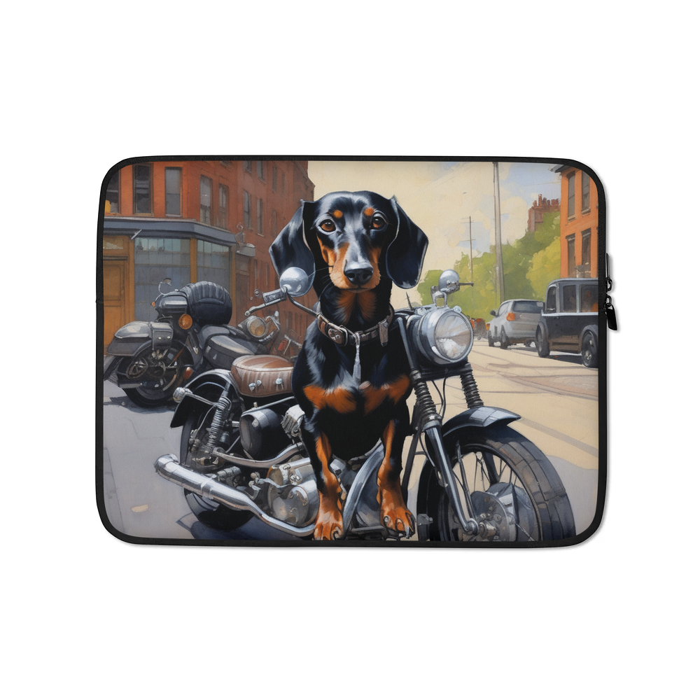 PugMug Custom Black Dachshund Laptop Sleeve