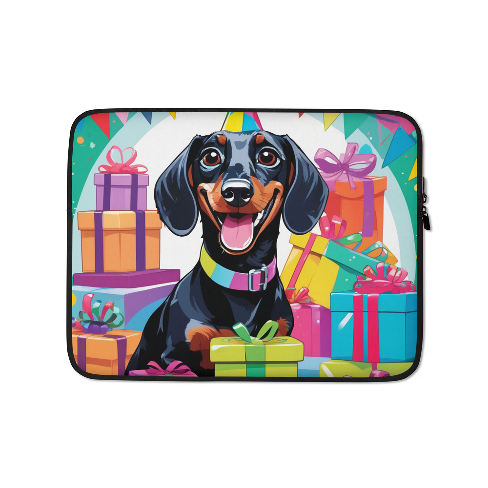 PugMug Custom Black Dachshund Laptop Sleeve
