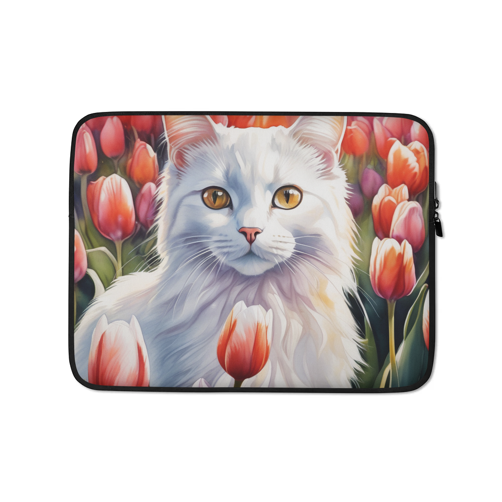 PugMug Custom White Companion Cat Laptop Sleeve