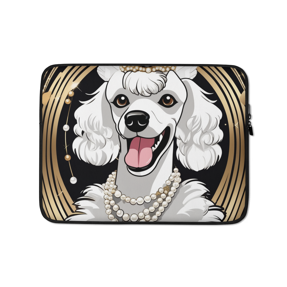 PugMug Custom White Poodle Laptop Sleeve