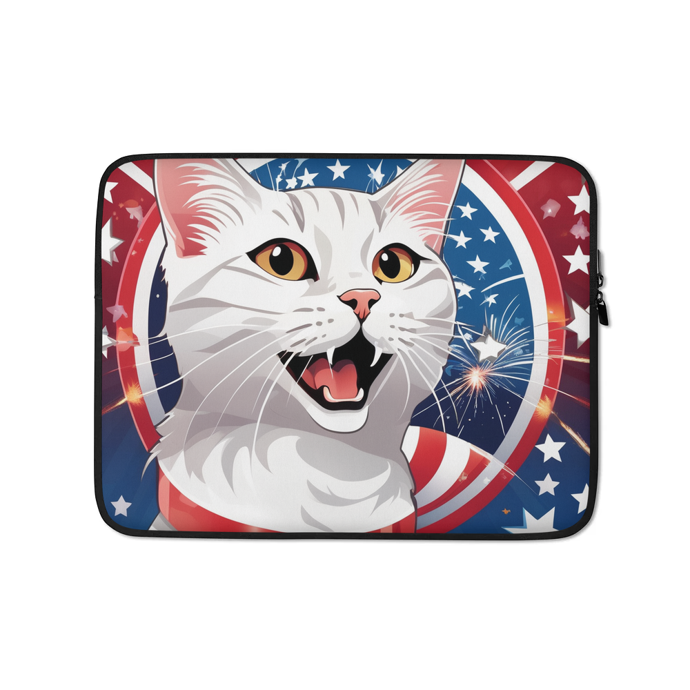 PugMug Custom White Companion Cat Laptop Sleeve