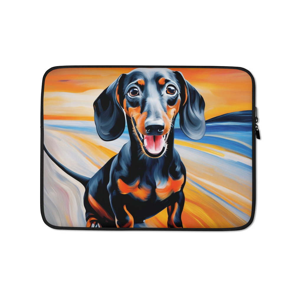 PugMug Custom Black Dachshund Laptop Sleeve