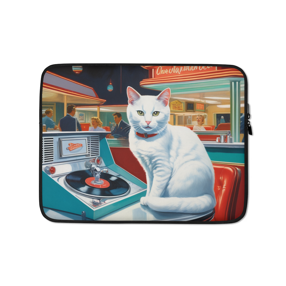 PugMug Custom White Companion Cat Laptop Sleeve