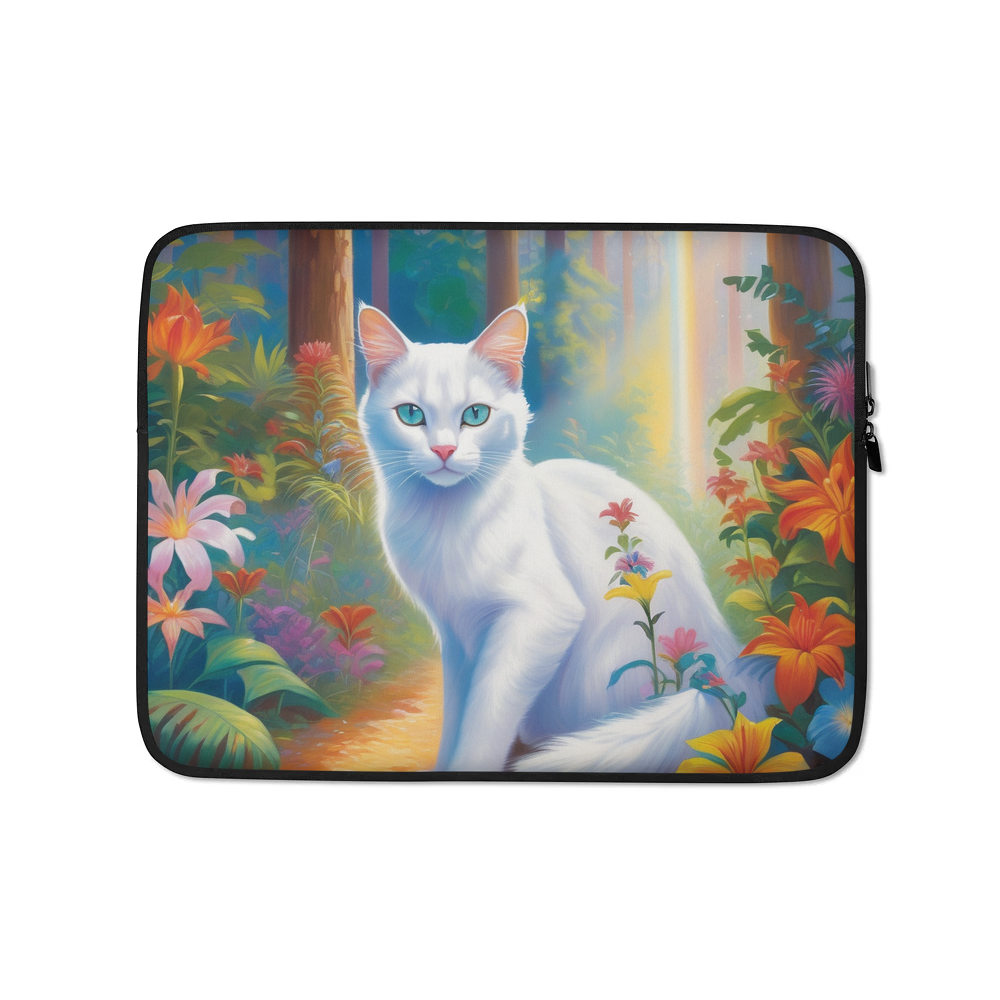 PugMug Custom White Exotic Cat Laptop Sleeve