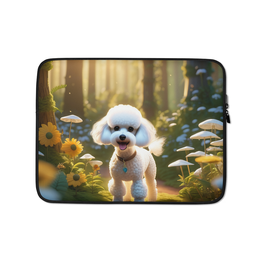 PugMug Custom White Poodle Laptop Sleeve