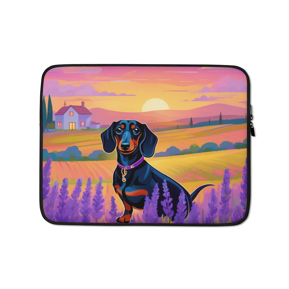 PugMug Custom Black Dachshund Laptop Sleeve