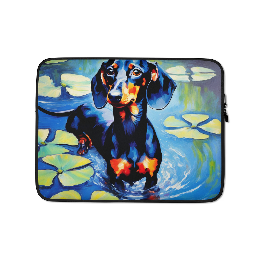 PugMug Custom Black Dachshund Laptop Sleeve