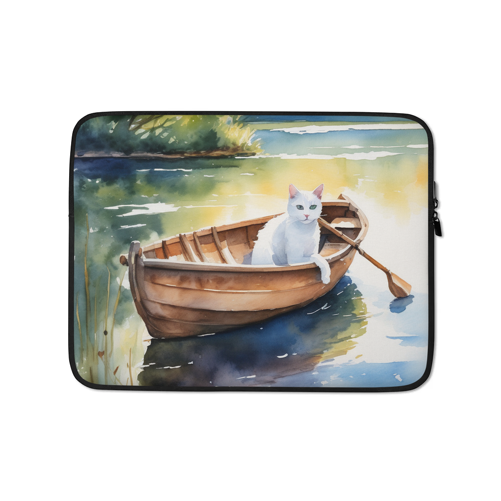 PugMug Custom White Companion Cat Laptop Sleeve