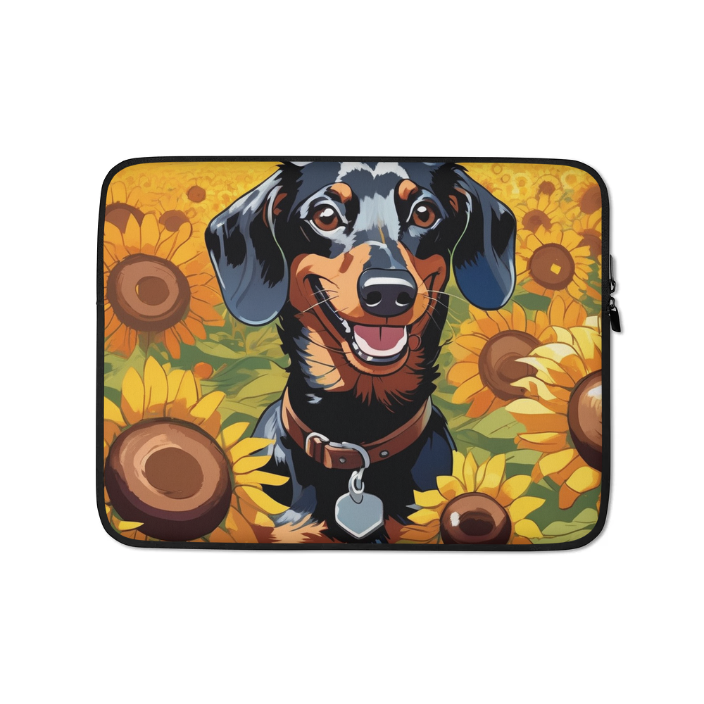 PugMug Custom Black Dachshund Laptop Sleeve