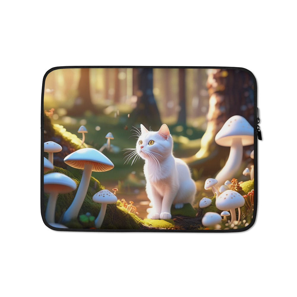 PugMug Custom White Companion Cat Laptop Sleeve