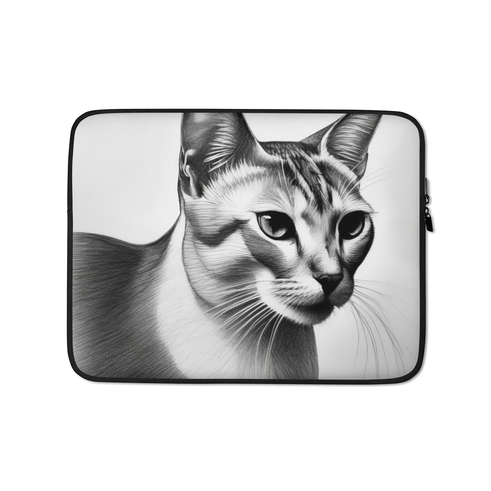 PugMug Custom White Abyssinian Cat Laptop Sleeve