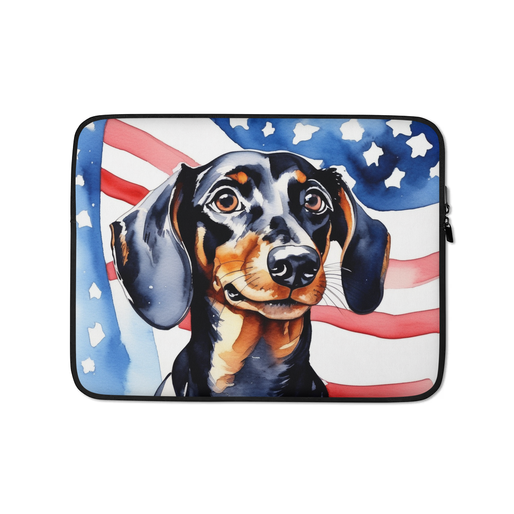 PugMug Custom Black Dachshund Laptop Sleeve