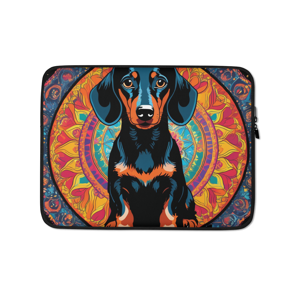 PugMug Custom Black Dachshund Laptop Sleeve