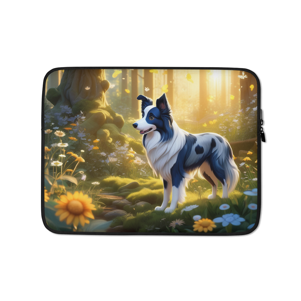 PugMug Custom Blue Merle Border Collie Laptop Sleeve