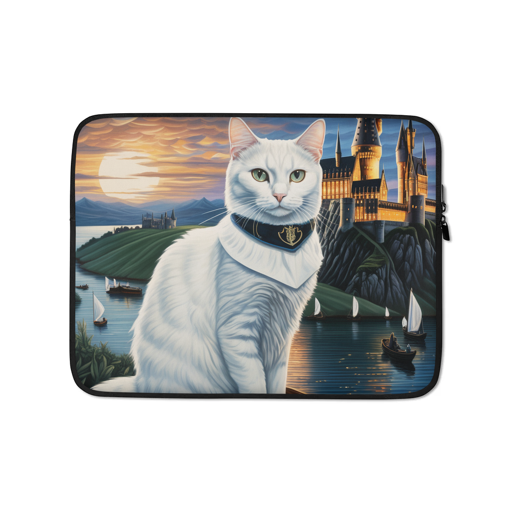 PugMug Custom White Companion Cat Laptop Sleeve