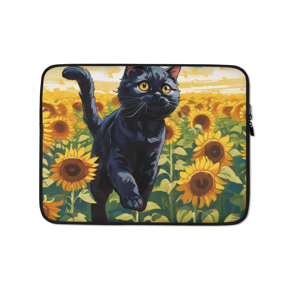 PugMug Custom Black Scottish Fold Cat Laptop Sleeve