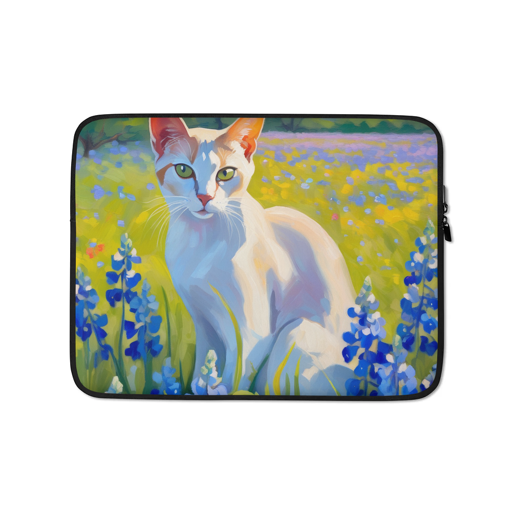 PugMug Custom White Abyssinian Cat Laptop Sleeve