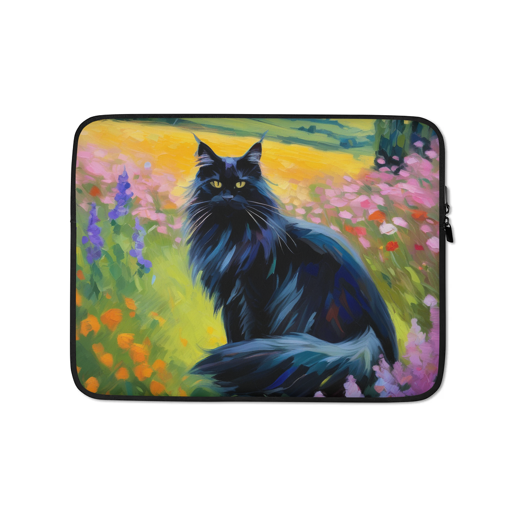 PugMug Custom Black Maine Coon Cat Laptop Sleeve
