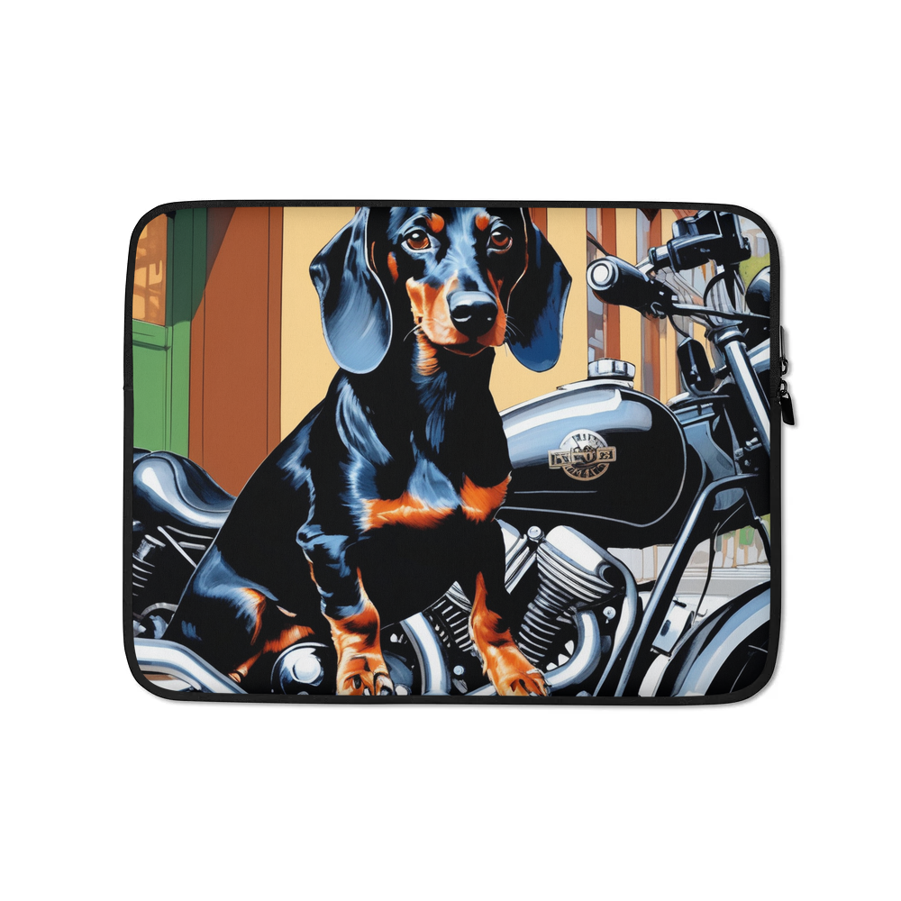 PugMug Custom Black Dachshund Laptop Sleeve