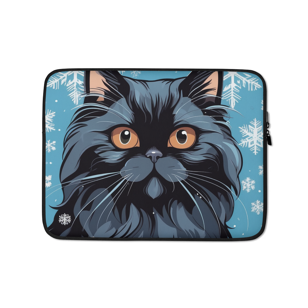 PugMug Custom Black Persian Cat Laptop Sleeve
