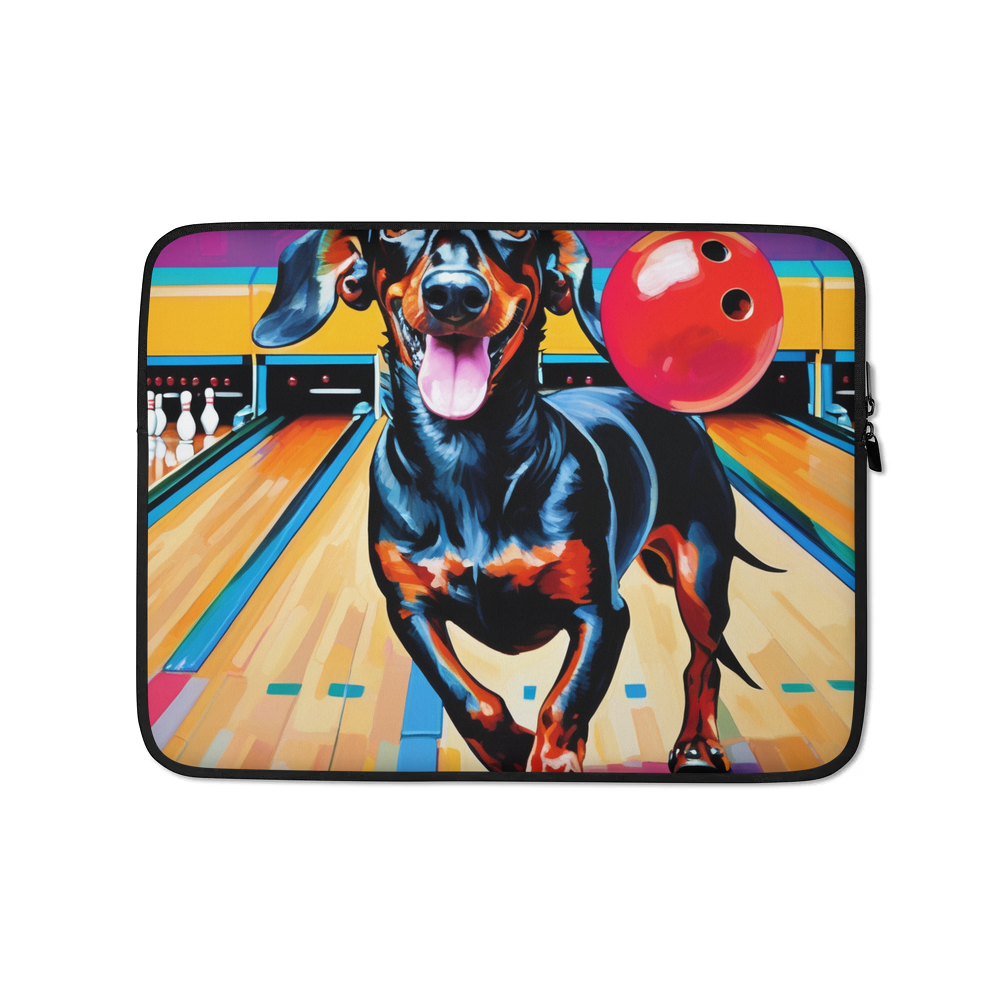 PugMug Custom Black Dachshund Laptop Sleeve