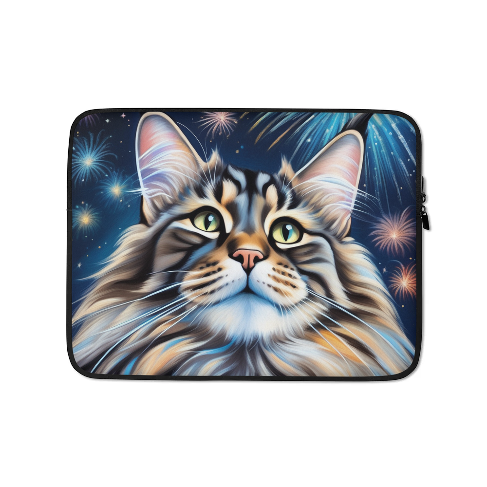 PugMug Custom Tabby Maine Coon Cat Laptop Sleeve