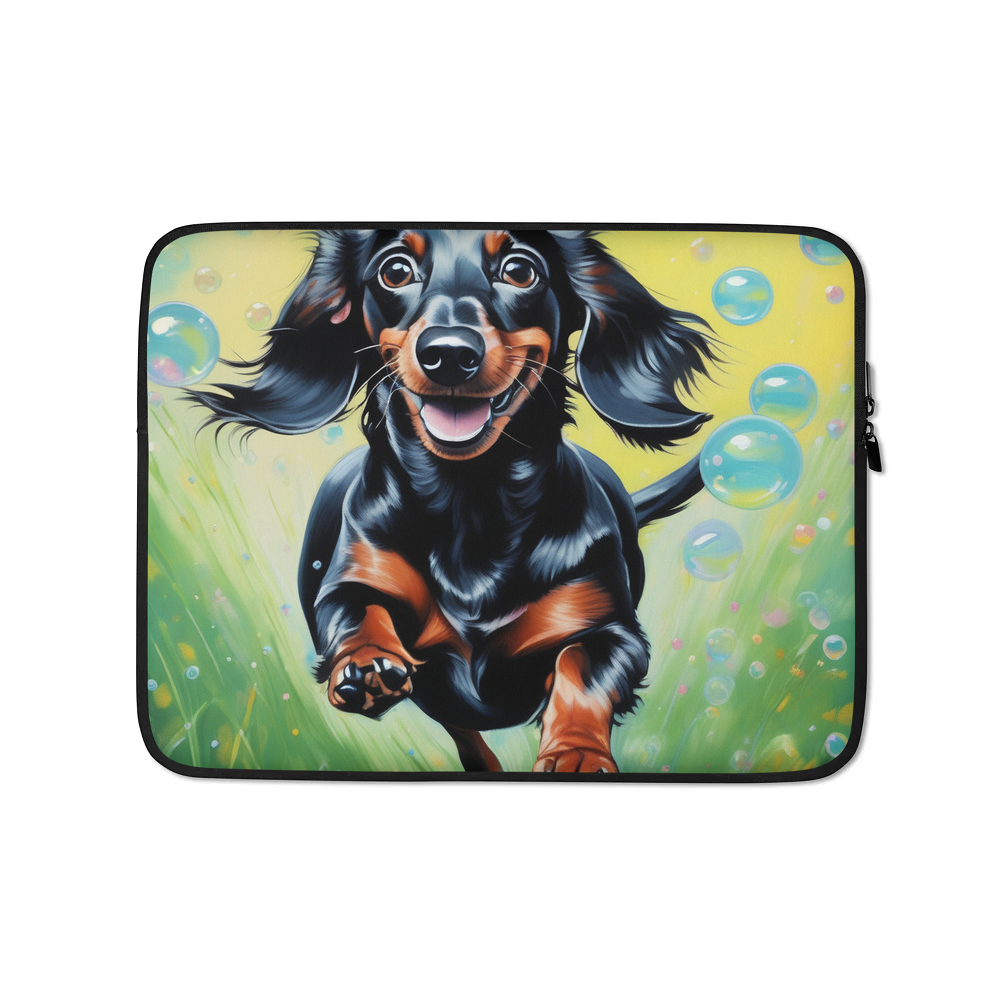 PugMug Custom Black Dachshund Laptop Sleeve