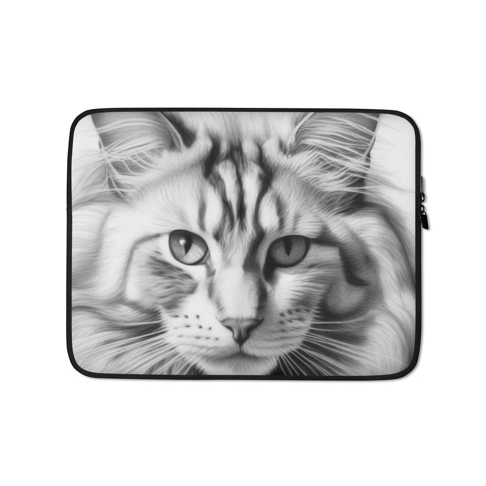 PugMug Custom White Maine Coon Cat Laptop Sleeve
