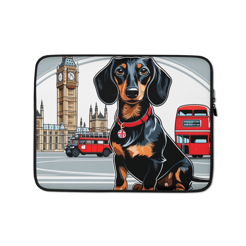 PugMug Custom Black Dachshund Laptop Sleeve