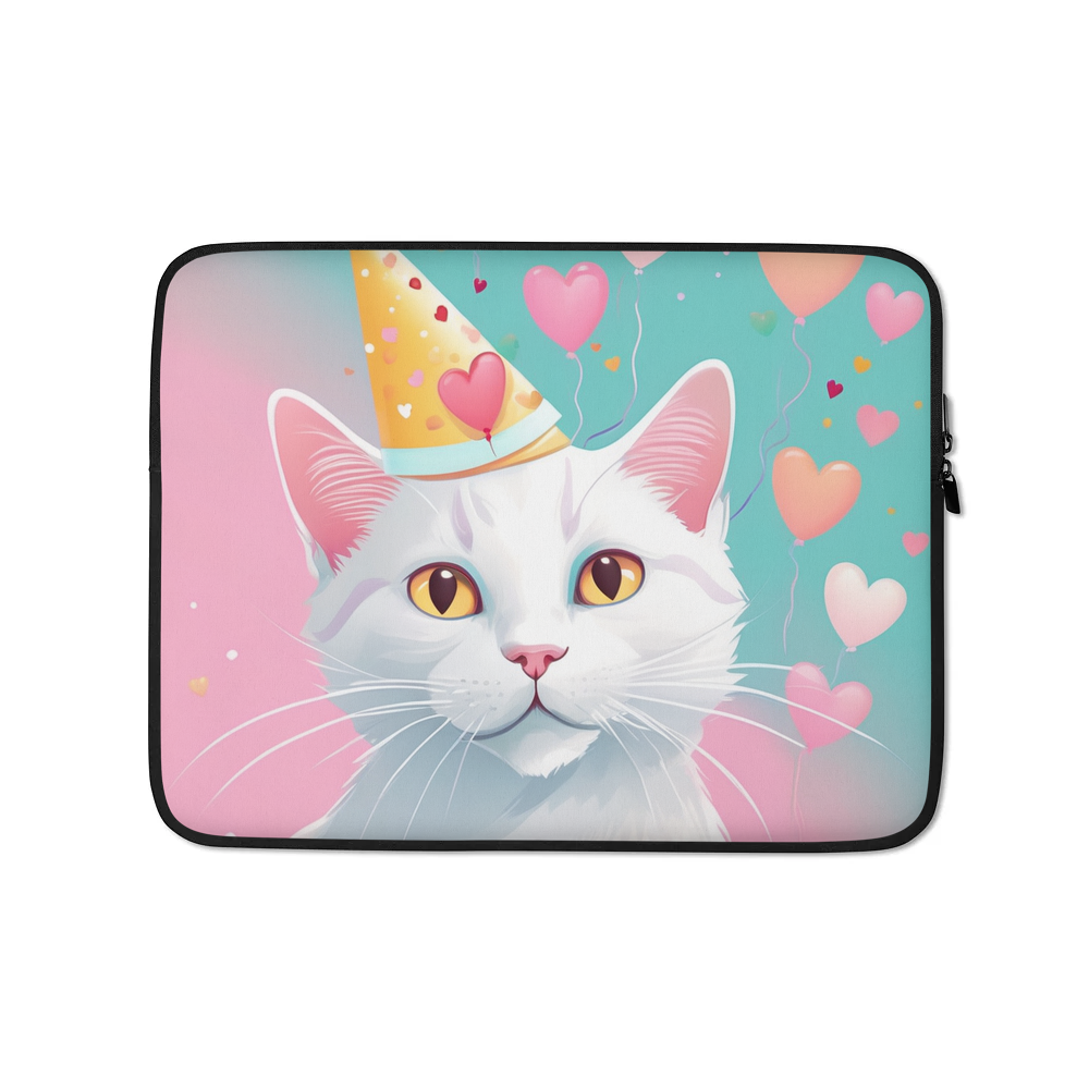 PugMug Custom White Companion Cat Laptop Sleeve