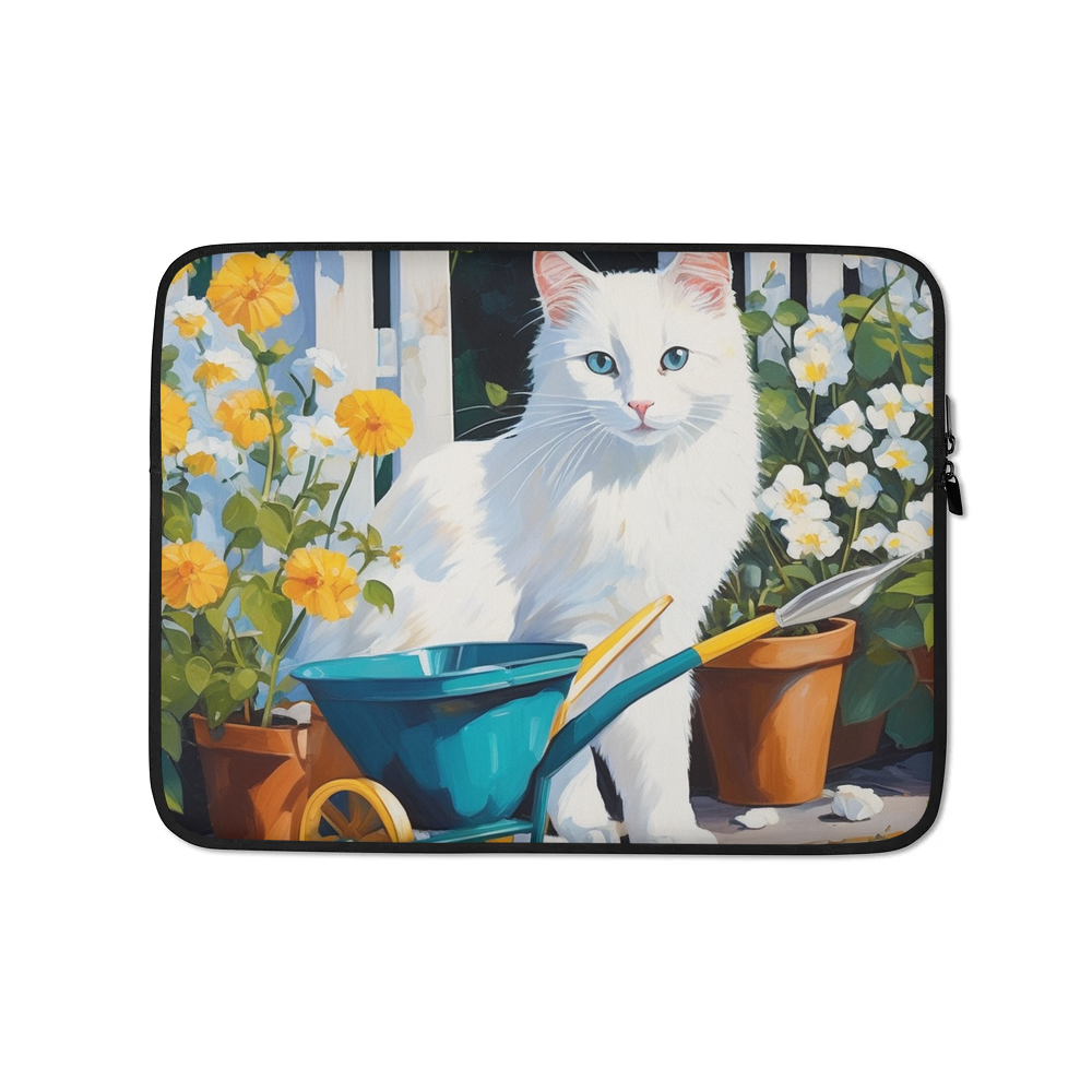 PugMug Custom White Companion Cat Laptop Sleeve