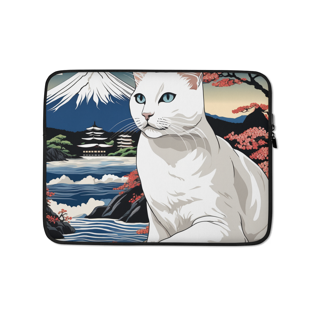 PugMug Custom White Companion Cat Laptop Sleeve