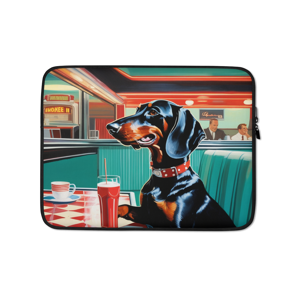 PugMug Custom Black Dachshund Laptop Sleeve