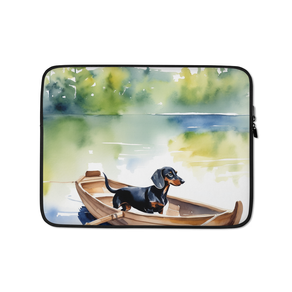 PugMug Custom Black Dachshund Laptop Sleeve
