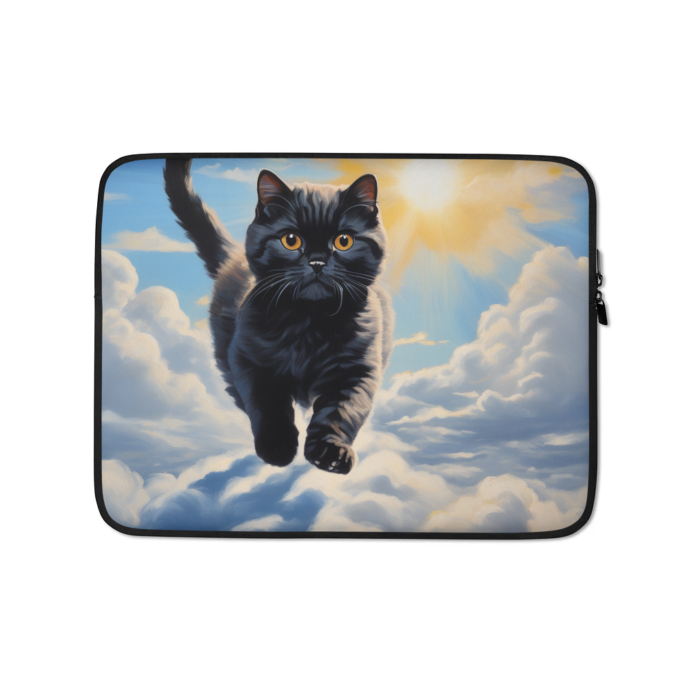PugMug Custom Black Scottish Fold Cat Laptop Sleeve
