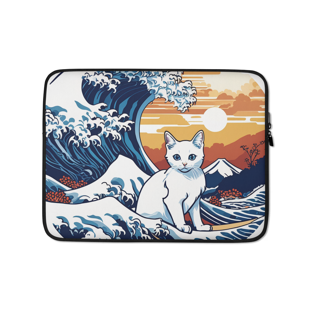 PugMug Custom White Companion Cat Laptop Sleeve