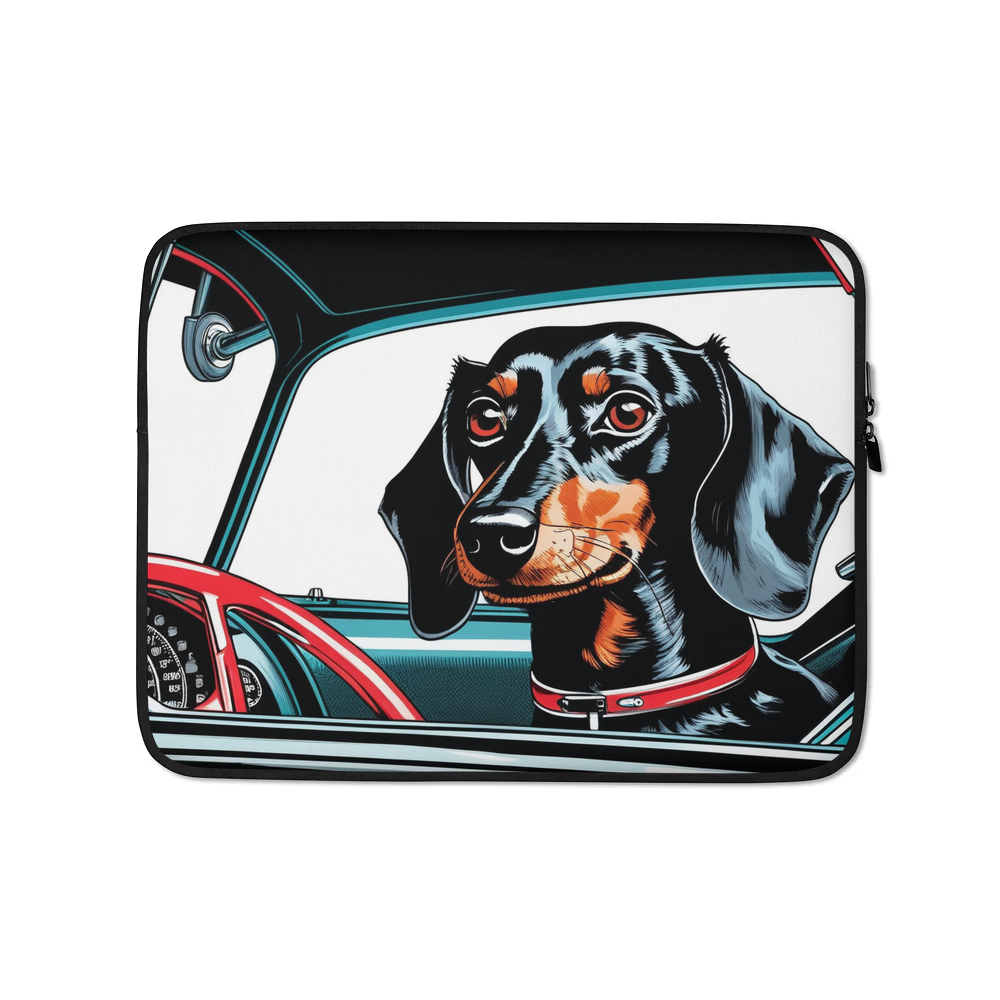 PugMug Custom Black Dachshund Laptop Sleeve