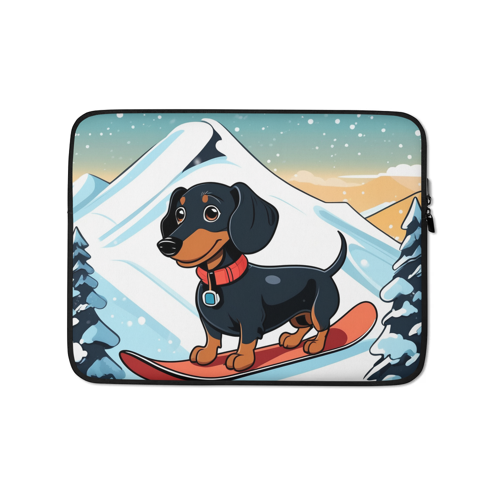 PugMug Custom Black Dachshund Laptop Sleeve