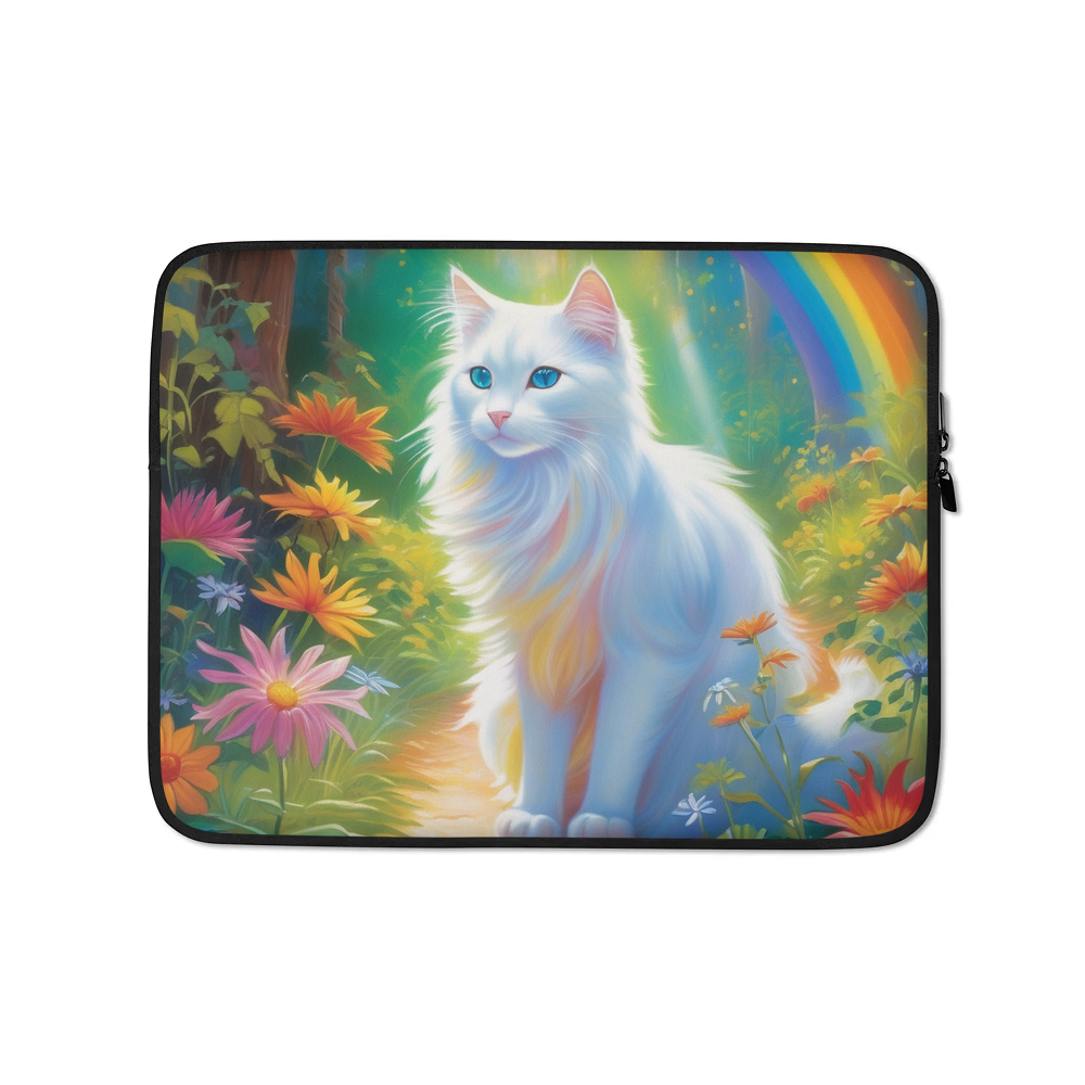 PugMug Custom White Companion Cat Laptop Sleeve
