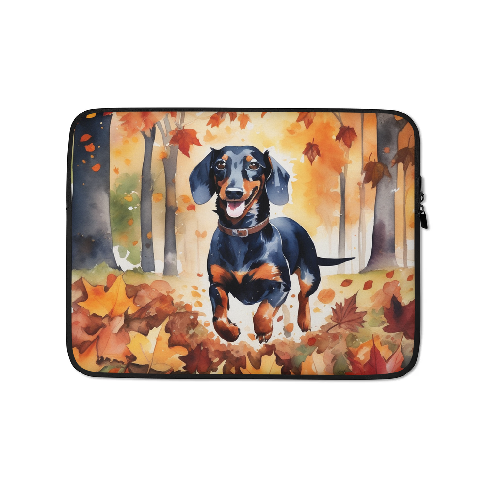 PugMug Custom Black Dachshund Laptop Sleeve