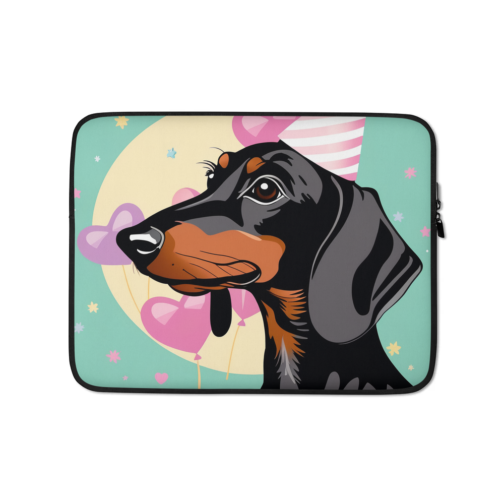 PugMug Custom Black Dachshund Laptop Sleeve