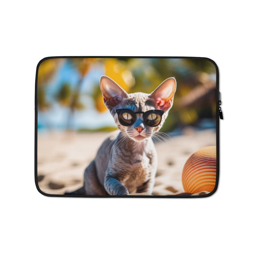 PugMug Custom Tabby Devon Rex Cat Laptop Sleeve